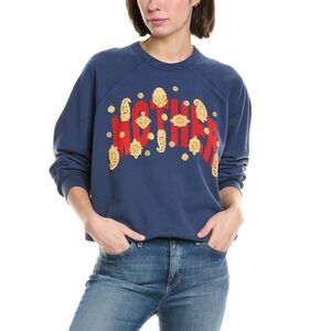 MOTHER The Biggie Concert BlueSweater with Red and Yellow Accents size XS